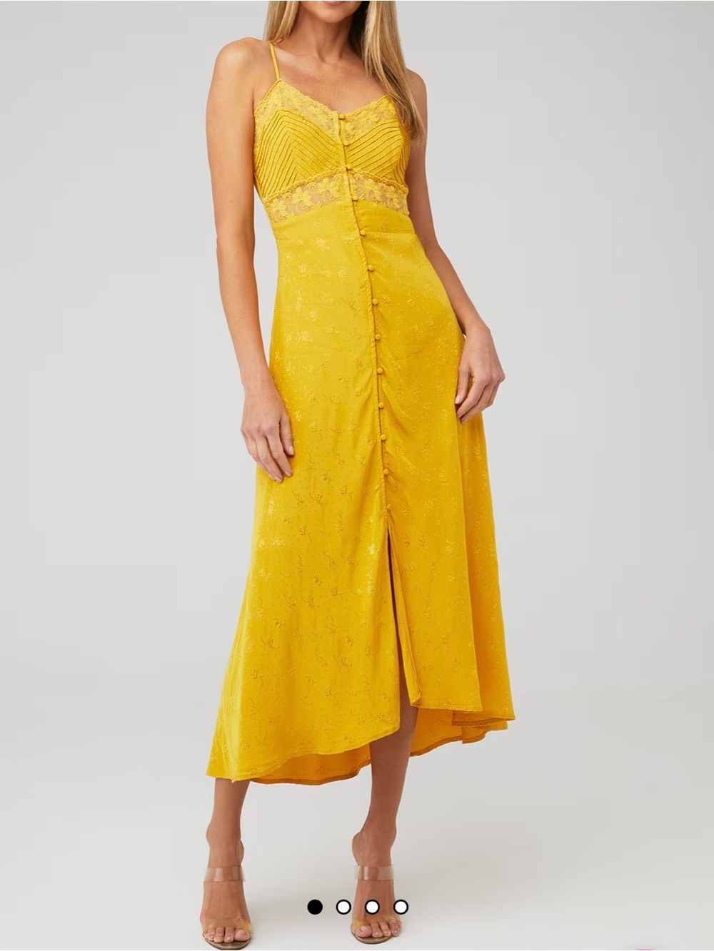 ASTR DREAM CATCHER MIDI DRESS(Burnt Yellow) size L